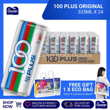 Nước uống đóng lon 100Plus Original 325ml x 24 lon [Giao hàng bởi Pere Ocean]